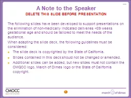 A Note to the Speaker