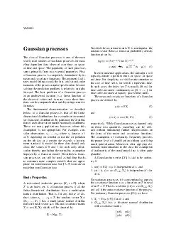 AG Gaussian pr ocesses The class of Gaussian processes is one of the most widely used