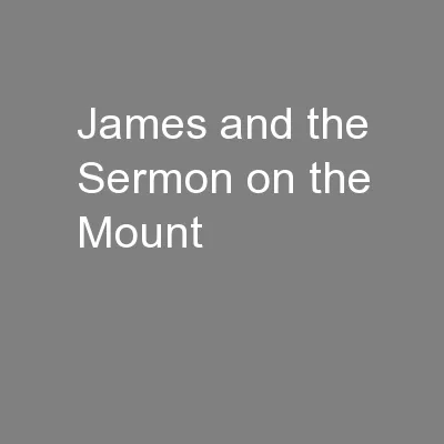 James and the Sermon on the Mount