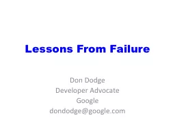 Lessons From Failure