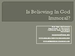 Is Believing In God Immoral?
