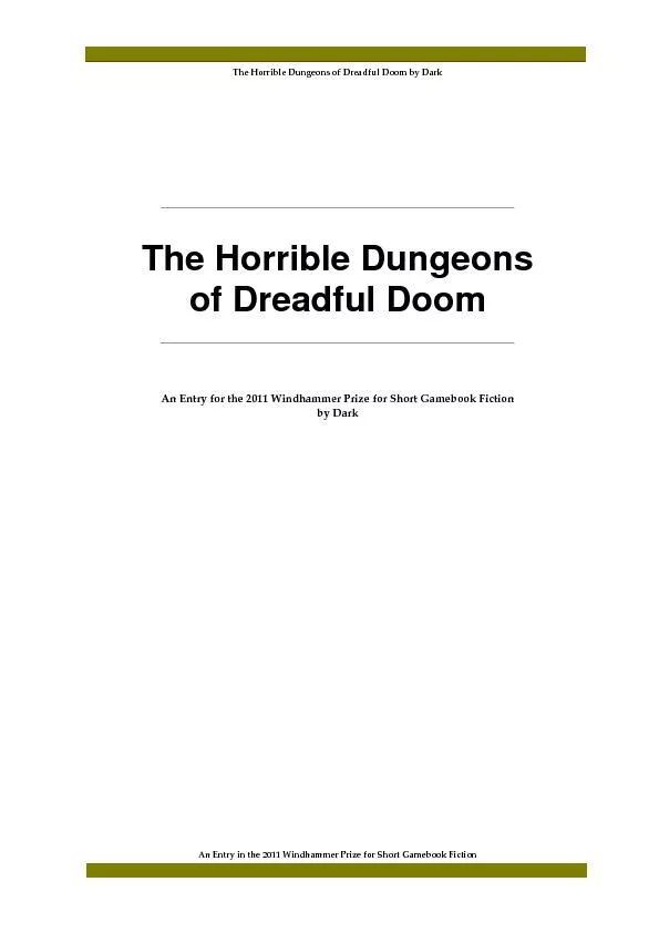 The Horrible Dungeonsof Dreadful Doom