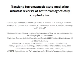 Transient ferromagnetic state mediating ultrafast reversal