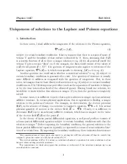 Physics C Fall  Uniqueness of solutions to the Laplace and Poisson equation