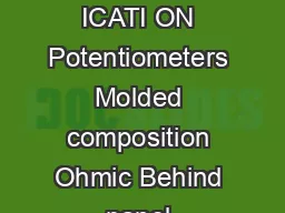 QWODZZZRKPLWHFRPLQIRRKPLWHFRP  CHARACTERISTICS SERIES ECI ICATI ON Potentiometers Molded