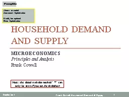 Household Demand and Supply