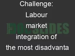 Challenge: Labour market integration of the most disadvanta