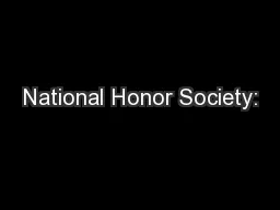 National Honor Society: