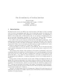 Onthenonlinearityofbooleanfunctions Fran cois Rodier Institut de Math ematiques de Luminy