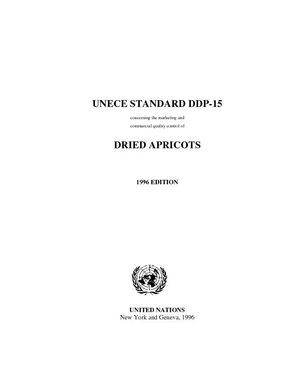 UNECE STANDARD DDP-15 concerning the marketing and commercial quality