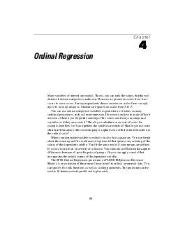 Chapter Ordinal Regression Many variables of interest are ordinal