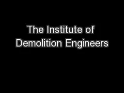 The Institute of Demolition Engineers