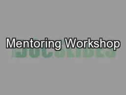Mentoring Workshop