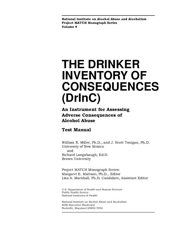 The Drinker Inventory of Consequences (DrInC)