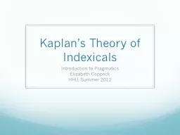 Kaplan’s Theory of