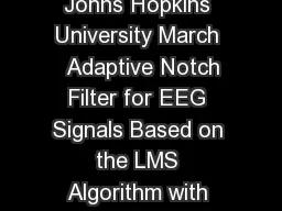 Conference on Information Sciences and Systems The Johns Hopkins University March   Adaptive