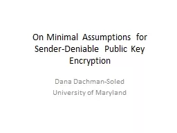 On Minimal Assumptions for Sender-Deniable Public Key Encry