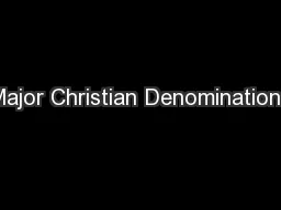 Major Christian Denominations