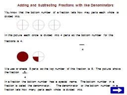Adding and Subtracting Fractions with like Denominators