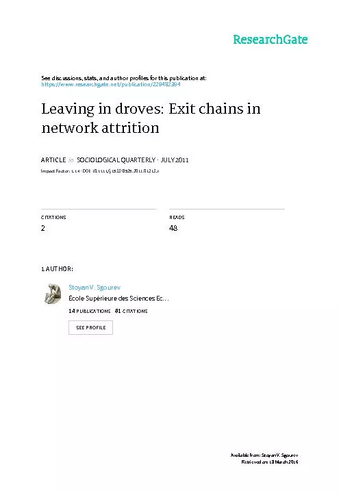 LEAVINGINDROVES:ExitChainsinNetworkAttrition