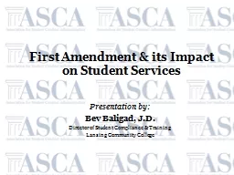 First Amendment & its Impact on Student Services