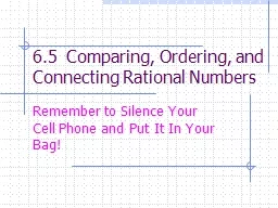 6.5  Comparing, Ordering, and Connecting Rational Numbers