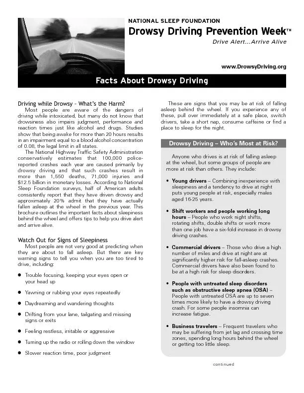 Driving while Drowsy 