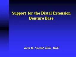 Support for the Distal Extension Denture Base