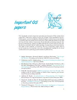 Appendix ImportantOS papers This Appendix contains important operating system papers