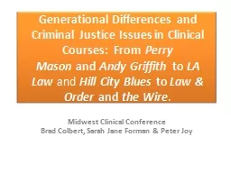 Generational Differences and Criminal Justice Issues in Cli