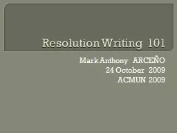 Resolution Writing 101
