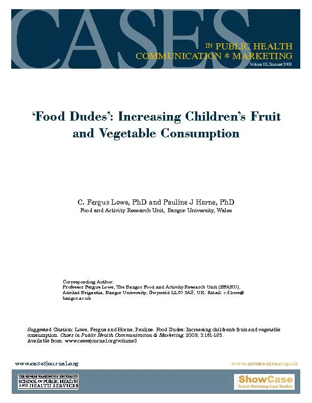 ‘Food Dudes’: Increasing Children’s Fruit and Vegetable