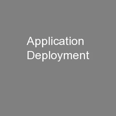 Application Deployment