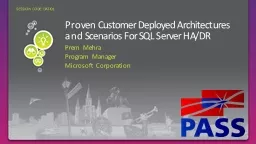 Proven Customer Deployed Architectures and Scenarios For SQ