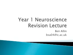 Year 1 Neuroscience Revision Lecture