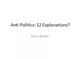 Anti-Politics: 12 Explanations?