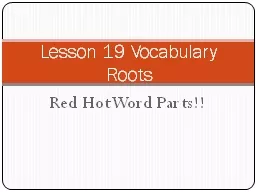 Red Hot Word Parts!!