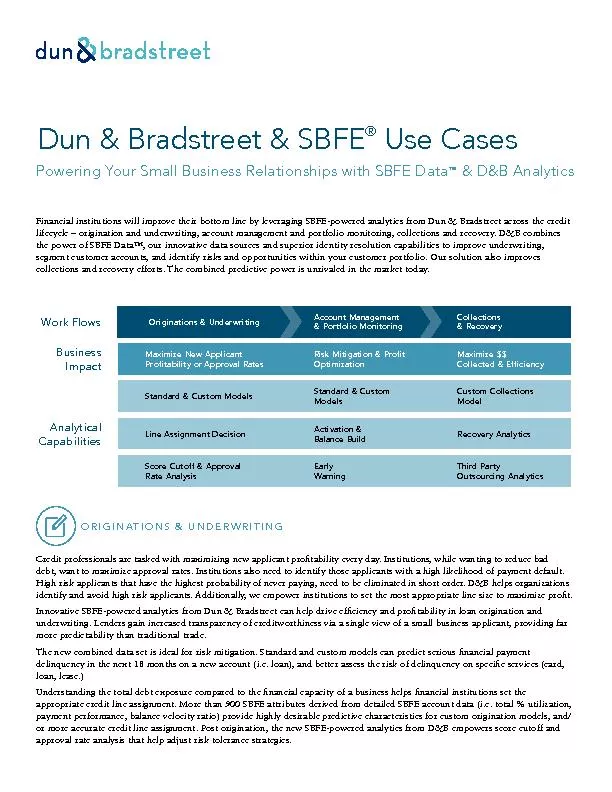 Dun & Bradstreet & SBFE