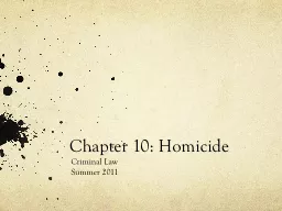 Chapter 10: Homicide