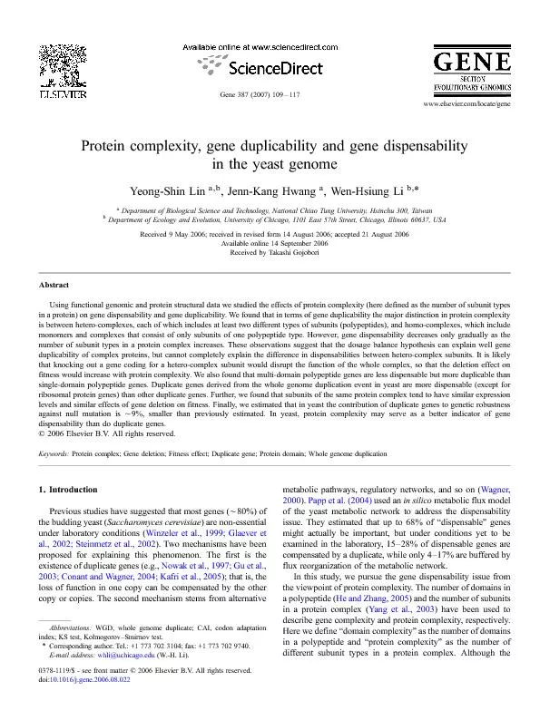 Proteincomplexity,geneduplicabilityandgenedispensabilityintheyeastgeno