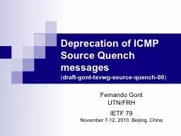 Deprecation of ICMP Source Quench messages