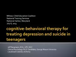 cognitive-behavioral therapy for treating depression and su
