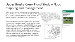 Upper Brushy Creek Flood Study – Flood mapping and manage