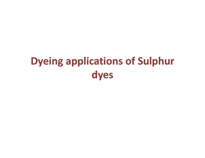 DyeingapplicationsdyesLeacture