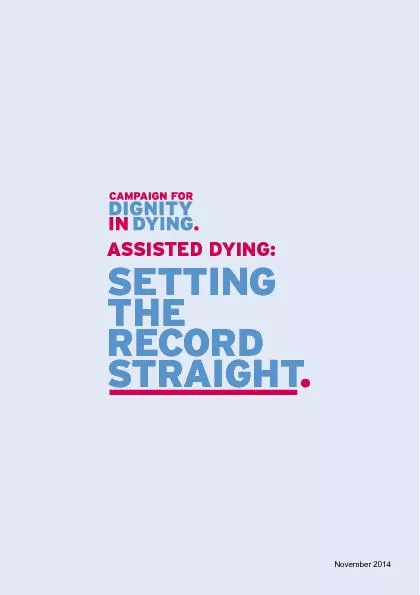 Assisted dying: Setting the record straight