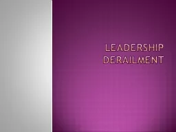 Leadership Derailment