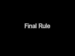 Final Rule
