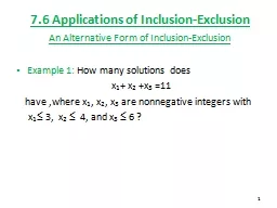 7.6 Applications of Inclusion-Exclusion