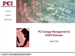 PCI Outage-Management & GADS Modules
