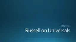 Russell on Universals